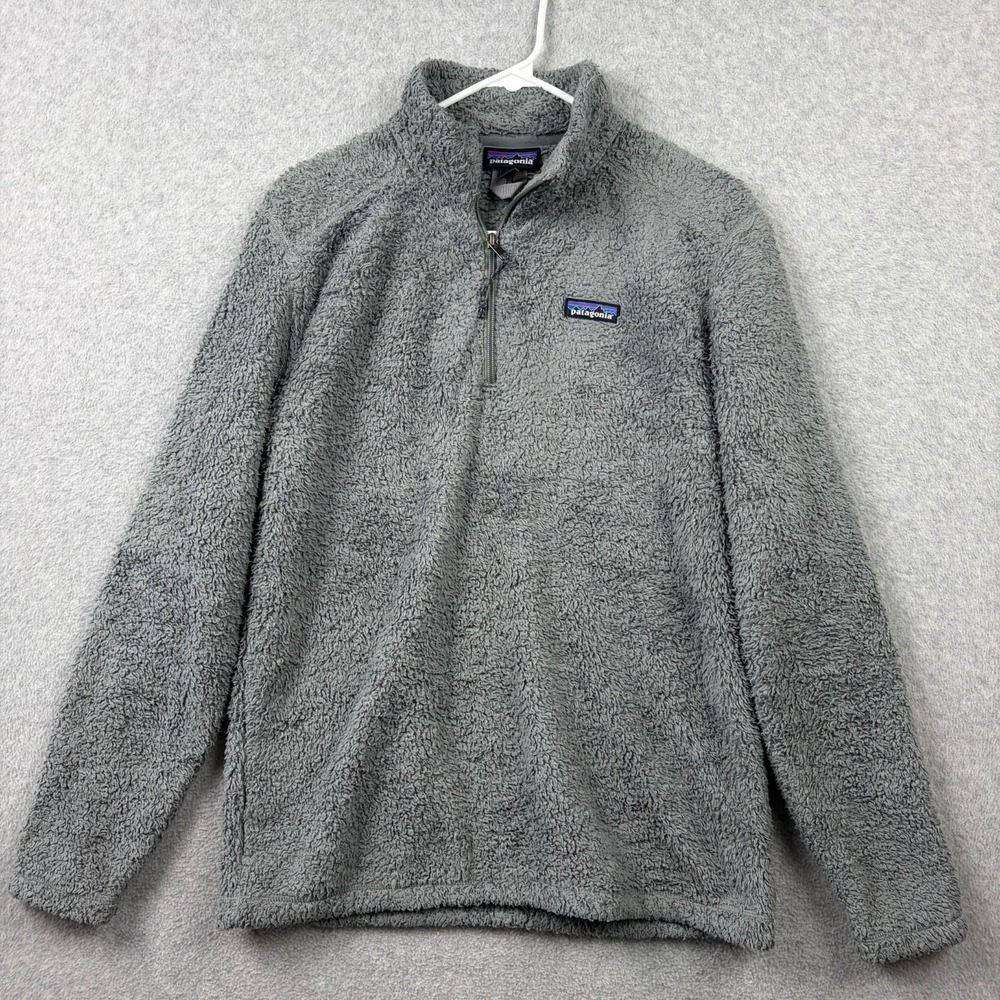 Patagonia Los Gatos Fleece Pullover Mens Medium Gray Quarter 1/4 Zip High Pile